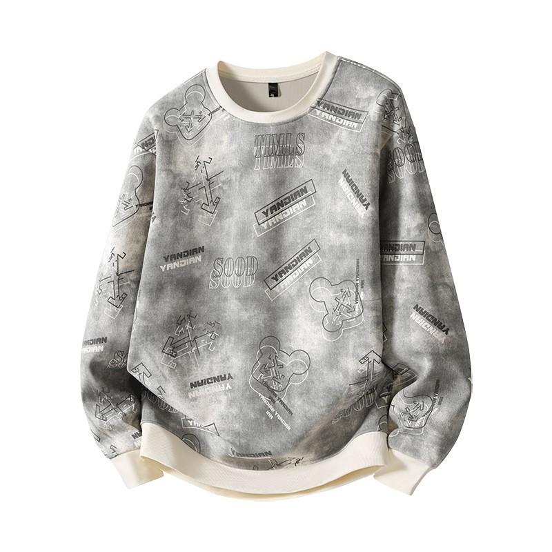 Oversized Crew Neck Long Sleeve Sweatshirt Men Women Plus Size Up To 8XL Cotton-Lined Casual Wear
