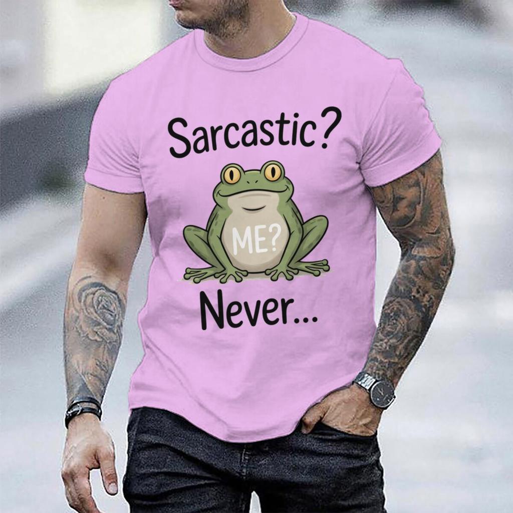 Unisexs Fun Frog Animal Tshirt Sarcastic Me Never Humorous Quotes Casual Unisex Y2k Tops Fashion Crewneck Male Tees