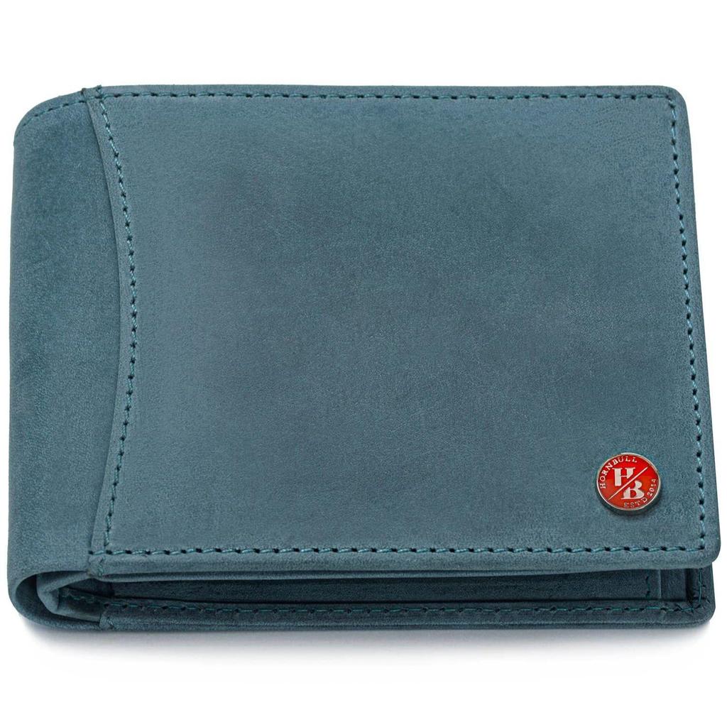 HORNBULL Vegas Aqua Blue RFID Блокирующий кожаный бумажник для мужчин | Кошельки Мужские Кожаные | Мужской бумажник