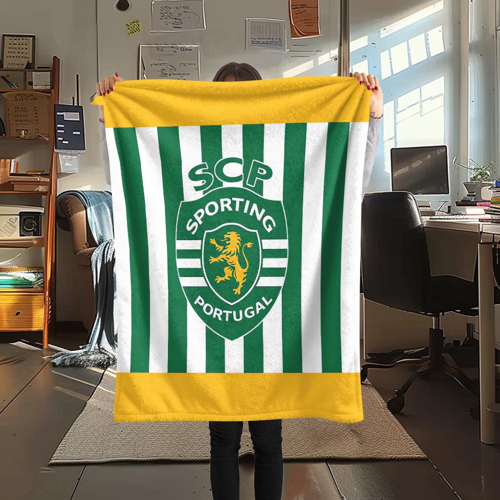 1Pc Sporting FC Print Flannel Blanket, High quality Comfortable for All Seasons, Home Decor, Warmth and Comfort, Perfect for Gifts