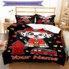3PC Custom Name Firefighter Dalmatian Heart Print Bedding Set Duvet Cover Closure Includes 1 Duvet Cover & 2 Pillowcases for Bedroom