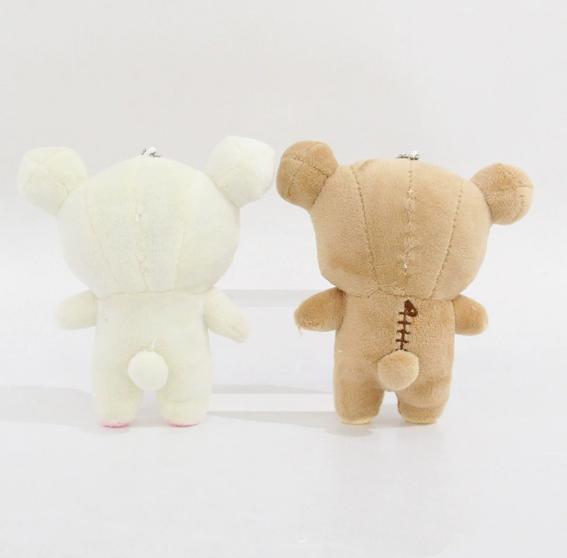12cm Korilakkuma Bear Plush Keychains Cute RilakkumaKey Chain Keyholder Keyring Backpack Pendant Toys Charm Keychain Accessories
