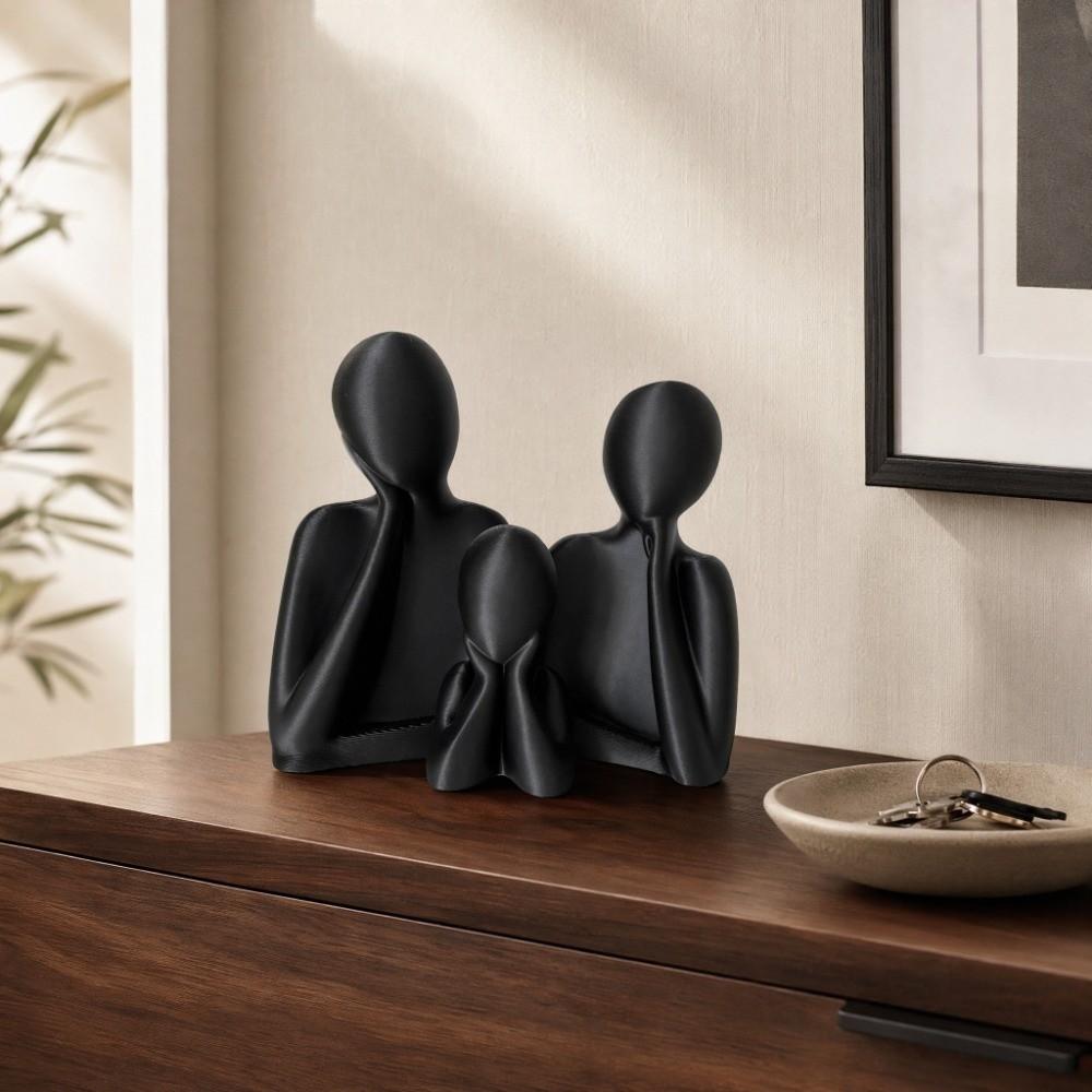Plastic Minimalist Figure Statue Parent-Child Figurine  Wine Cabinet Decor