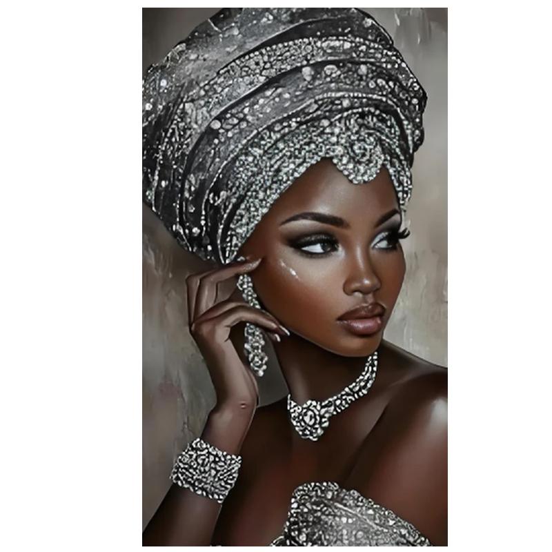 5D Diy Diamond Painting Kit Happy African Women Flower Art Diamond Embroidery Mosaic Cross stitch Home Decoration