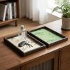 Chinese Style Bamboo Leaf Serving Tray Wooden Jewelry Storage Tray  Living Room