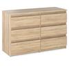 Комод Sonoma Oak с 6 ящиками 100 см ТВ-тумба Мебель для гостиной Боковой шкаф