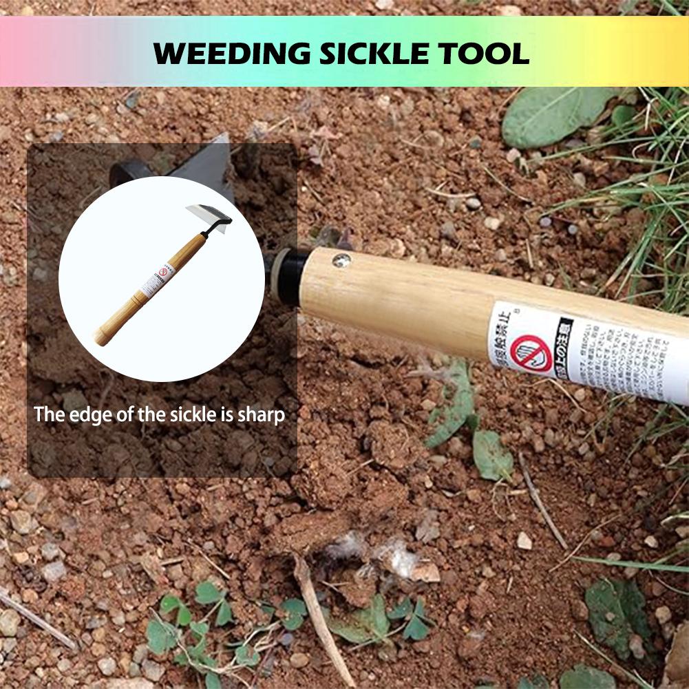 Composite Steel Long Neck Bend Handle Sickle Multi-functional Sickle Hand-held Weeding Gardenin W3A6