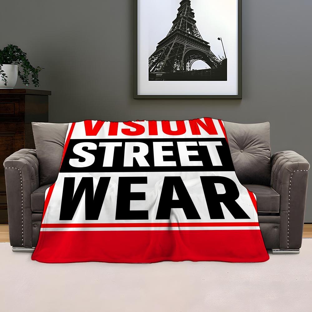 V-Vision Street Wear Throw Kid-Friendly Flannel Throw Blanket Soft Warm Anti-Static Washable All Season