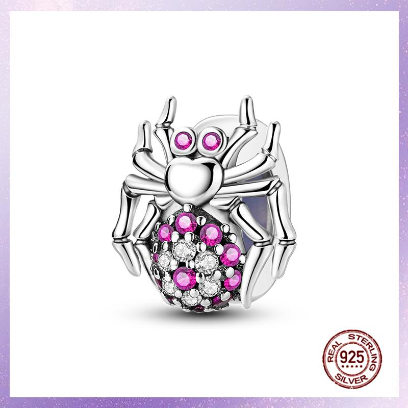 Фиолетовые Шармы Медный Fit Оригинальный Подвесной Браслет Бабочка Стекло Сердце Перо Клип Шарм Подвеска Светящаяся Бусина DIY Ювелирные Изделия