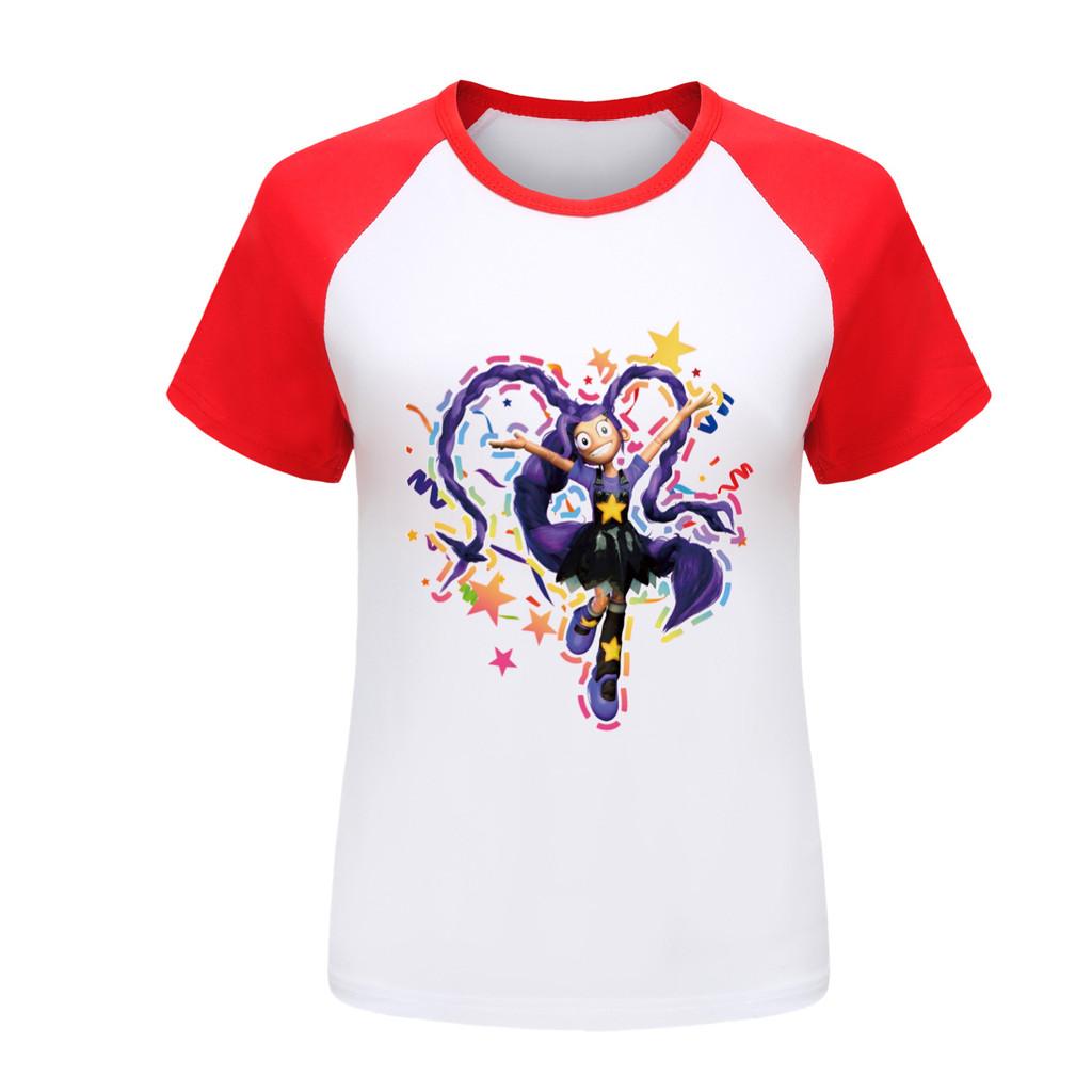 5622 Kids Girls Comic Print Raglan Sleeves T-Shirt Top