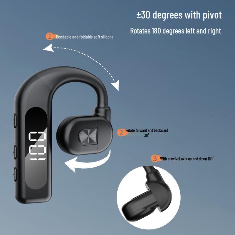 Беспроводной Bluetooth-наушник V59 (один наушник) с долгим временем работы от аккумулятора и цифровым дисплеем