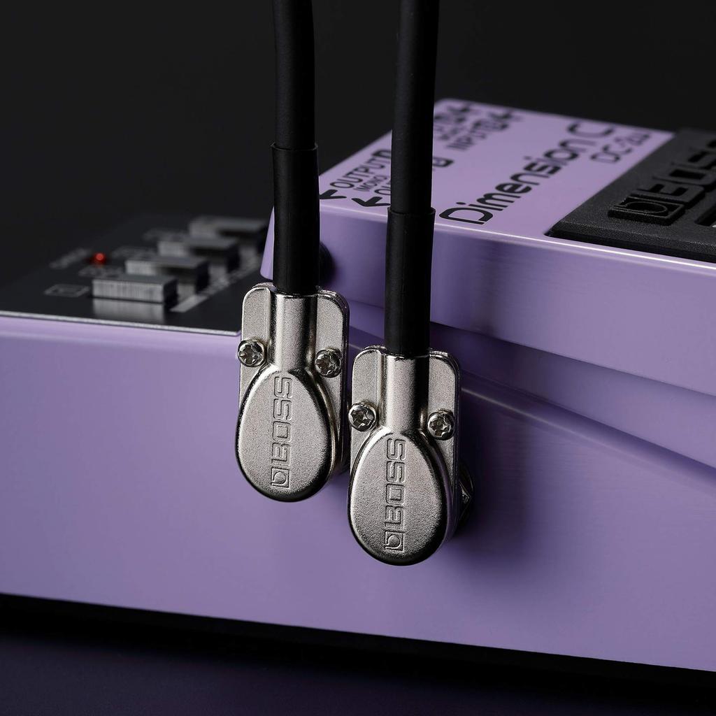 BOSS Patch Cables of with 10cm and 24K Connectors for Effects Pedals and Boards BPC-4-3 (3-Pack 10cm) LL-Type Plugs, Length, Gold-Plated