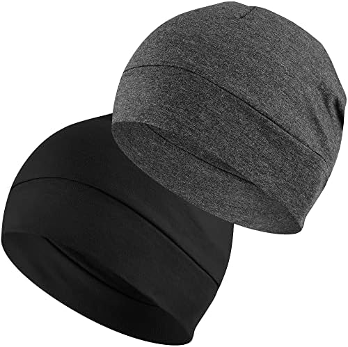 Headshion 2 шт. Легкая шапка 100% хлопок Шапки для сна с 3D вышивкой Черепа Шапочки для мужчин и женщин Дышащая подкладка под шлем
