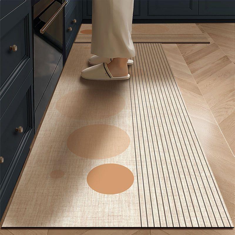 Minimalist Lines Geometric Kitchen Strip Mat, Non Slip Splash Proof Oil Resistant Cushioned Floor Mat for Sink and Stove Area