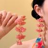 Серьги с цветами и кисточками из шифона, в отпускном стиле, минималистичные, роскошные серьги