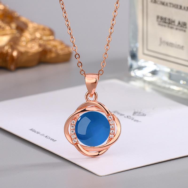 Этническое колье с подвеской из циркона и зеленого агата с желтым, красным, белым халцедоном для женщин