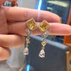 Lindon Fashion Copper Alloy Zircon Jewellery Drop Earrings For Women Wedding Party Gifts