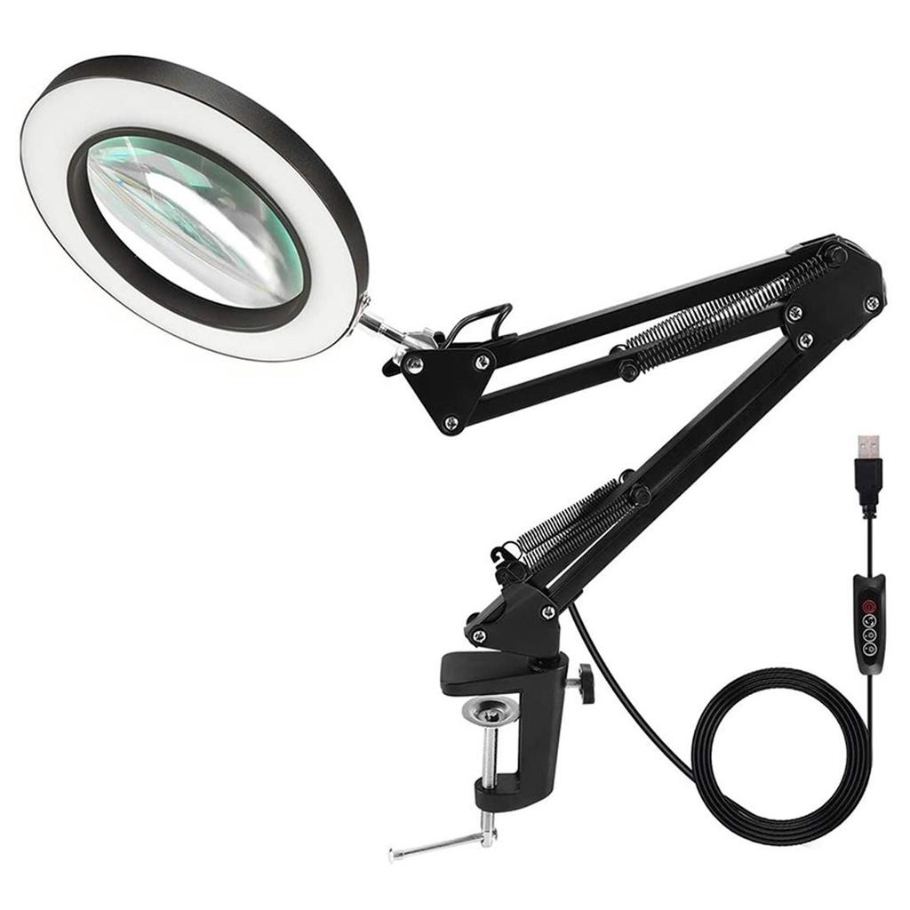 3 цветовых режима, источник питания USB, подсветка, лупа, складная 10-кратная лупа, настольная лампа, светодиодные лампы для чтения