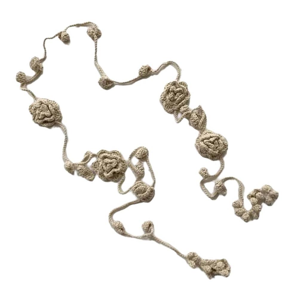 Retros Styles Fashion Scarves Handmade Knitted Neckerchief Flower Women Scarf for Vintage Fashion Enthusiasts