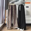 Женские вельветовые брюки из шерсти ягненка: Утепленные, Широкие, Стройнящие Прямые Брюки для Зимы и Осени.