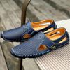 Fashion Summer Men Casual Leather Shoes Soft Bottom Designer Hollow Out Loafers Italian Outdoor Designer Breathable Slip On Boat Flats