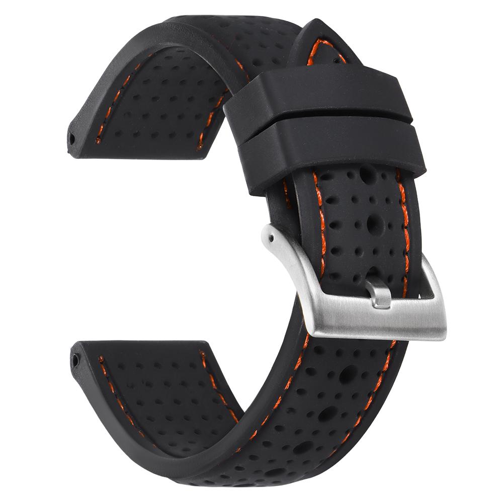 Soft Silicone Rubber Watch Strap 20mm 22mm 24mm Men Women Sport Waterproof Breathable Wrist Band Solid Matte Buckle Bracelet