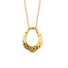[R7711] - Hammered Gold 'Cléopatra' Gold Plated Necklace - 23x18 Mm