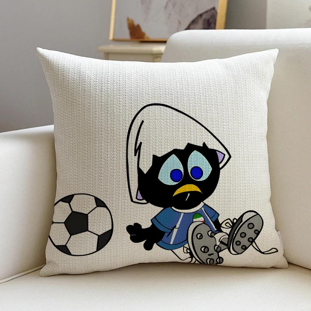 A-Cartoon Calimero Fun Cushion Cover Natural Linen Pillowcase Set, All-In-One Decor For Sofa, Bedroom & Chair