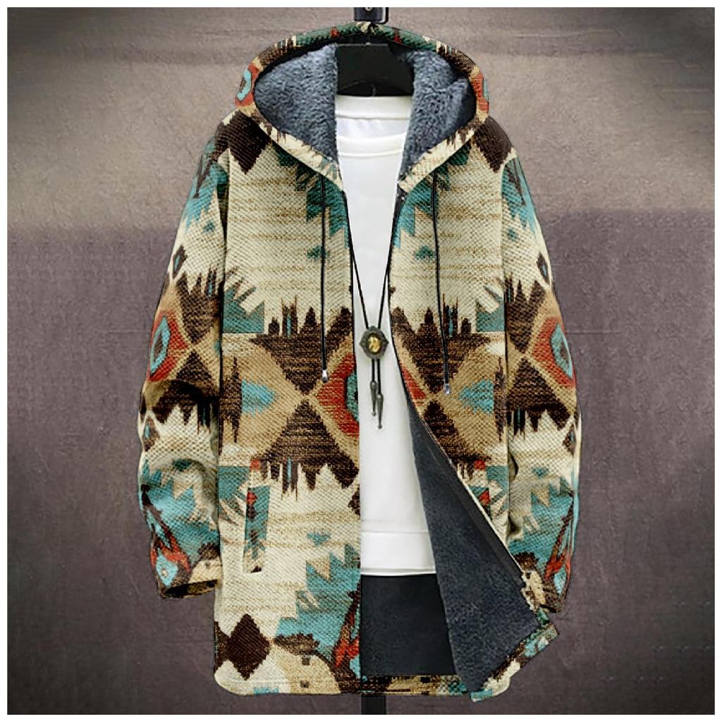 Men's Thick Zipper Pocket Jacket with Pockets Inserted Into Cotton Jacket