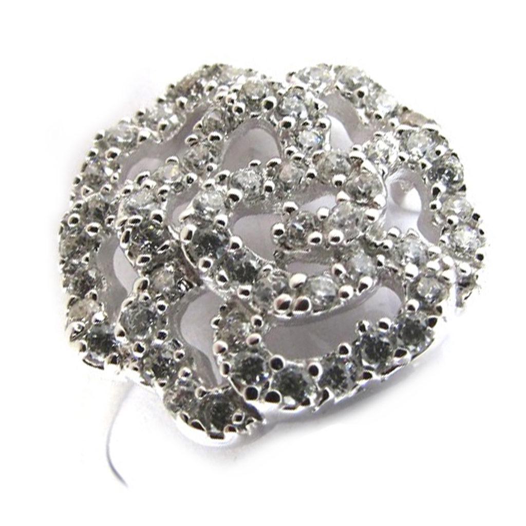 Silver Ring 'Rosa Romantica' White