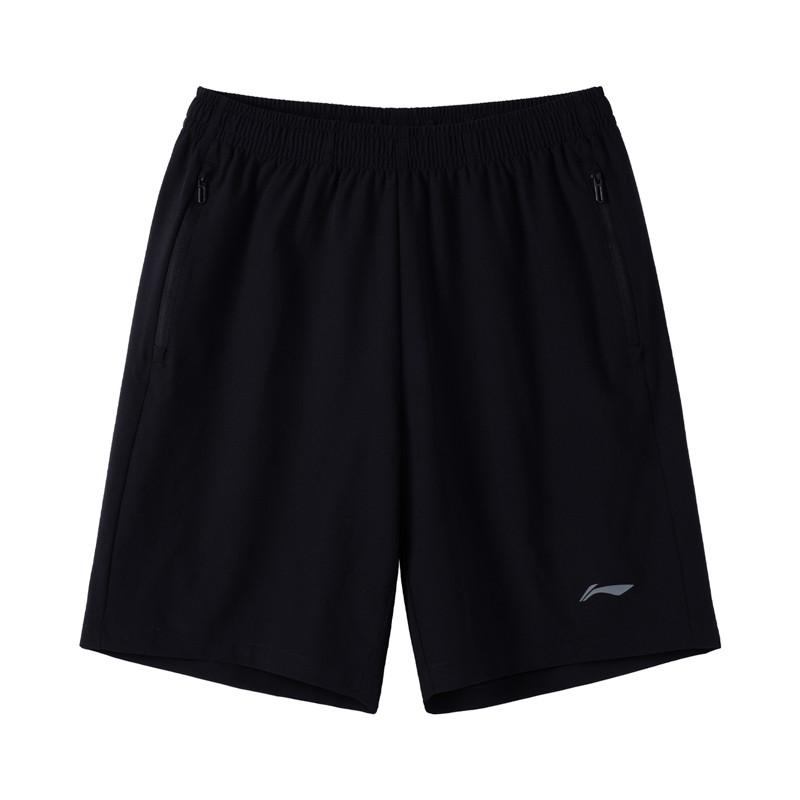 Li-Ning Универсальные Свободные Дышащие Короткие Рукава Удобные Шорты Повседневный Спортивный Костюм Мужской костюм Стандартный-Белый Черный W879-2+W515-1