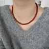 Новое китайское ретро-ожерелье из агата, элегантная простая цепочка на ключицы, бусины из агата, премиум