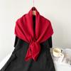 Solid Color Imitation Cotton and Linen Scarf for Women, 90CM Pleated Square Scarf, Headscarf Scarf