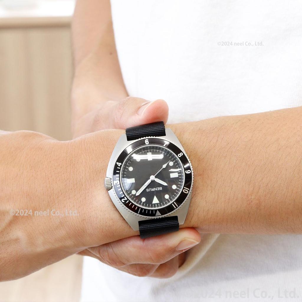 Benrus TYPE-1-SILVER Men's Military Watch, Black