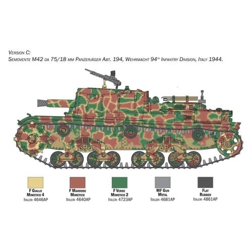 Italeri Tamiya 1/35 Military Series No. 6569 Italian Army Semovente M42 Da 75/18 Plastic Model 38569