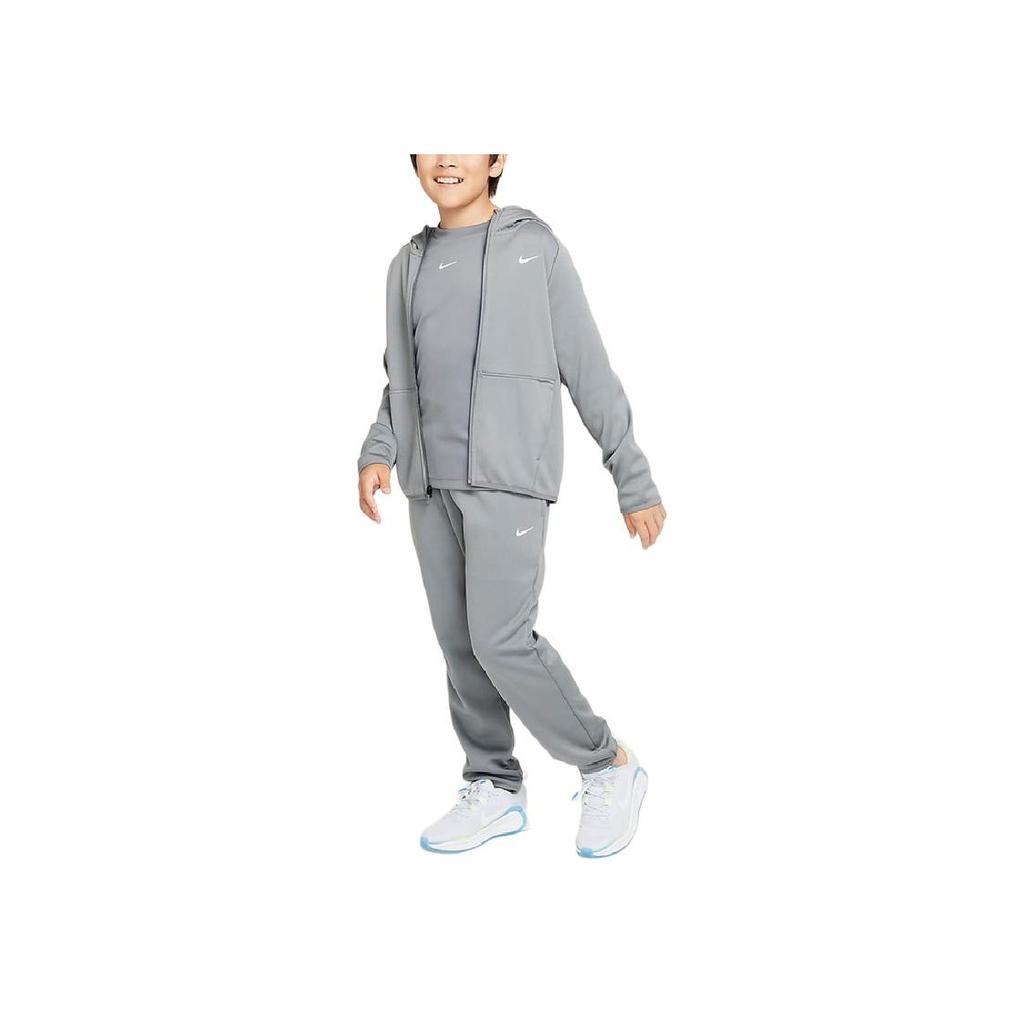 Nike Куртка FW24 K NK TF FLC HD FZ Зимняя Вязаная Худи на Молнии Детские Куртки Серый FZ5323084