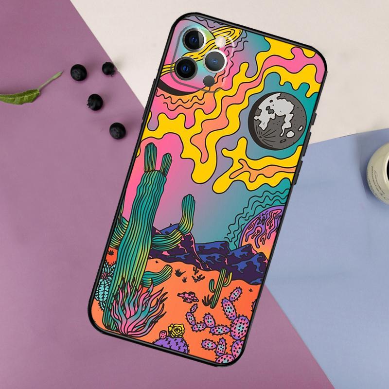 Indie Hippie Art Phone Case For iPhone 17 16 15 14 11 12 13 Pro Max Plus 12 13 mini 16e 17 Air Bumper Cover