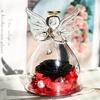 Customized Angel Figurines Glass Dome Real Preserved Rose Flower for Valentine's Day Eternal Forever Roses Flowers