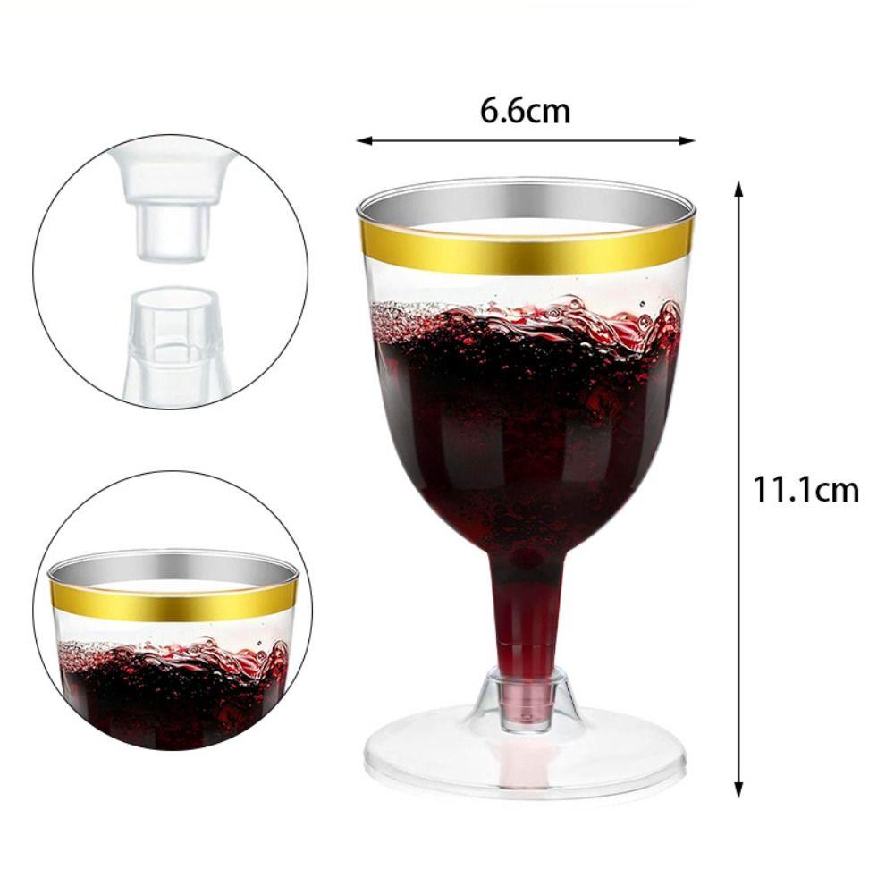 10pcs Durable Plastic Champagne Flute Goblet Clear Margarita Glasses Red Wine Glass  Christmas Party