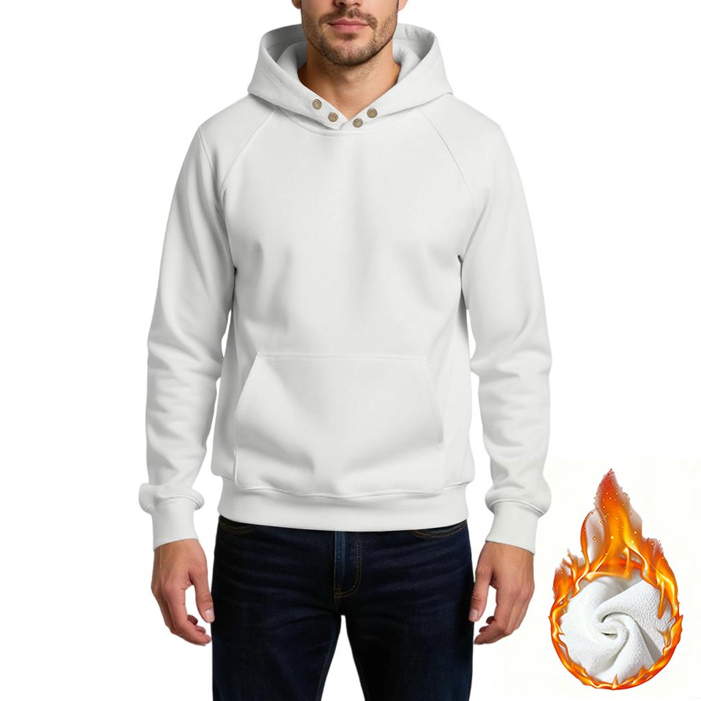 Men's Loose Leisure Versatile American Style Button Hooded Hood Hoodie