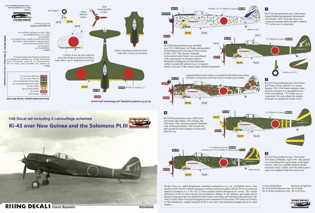 Восходящая декаль над Новой Гвинеей и Соломоновыми островами Часть III Декаль для пластиковой модели RSDRD48040 1/48 Ki-43 Hayabusa, Острова, Декаль, Модели, (Самолет)