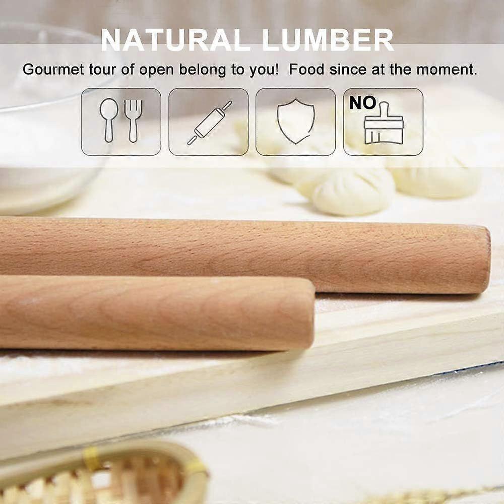 Beechwood Rolling Pin Without Handles