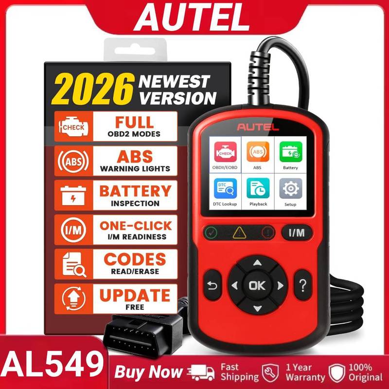 Сканер Autel AutoLink AL549 OBD2 Читатель кодов с функцией считывания/стирания DTC для ABS Универсальный тестер автомобильного аккумулятора с отображением данных в реальном времени