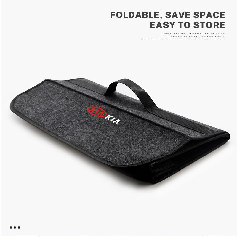 BTQNM1 1Pcs Car Soft Felt Storage Box Trunk Large Organizer Tool For KIA K9 Sportage Niro K5 Carnival EV6 EV9 EV3 K8 Stinger Forte