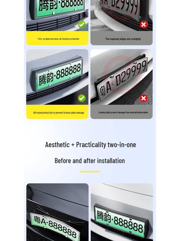 Wuling Bingo Full Coverage New Energy License Plate Frame & Edge Protection