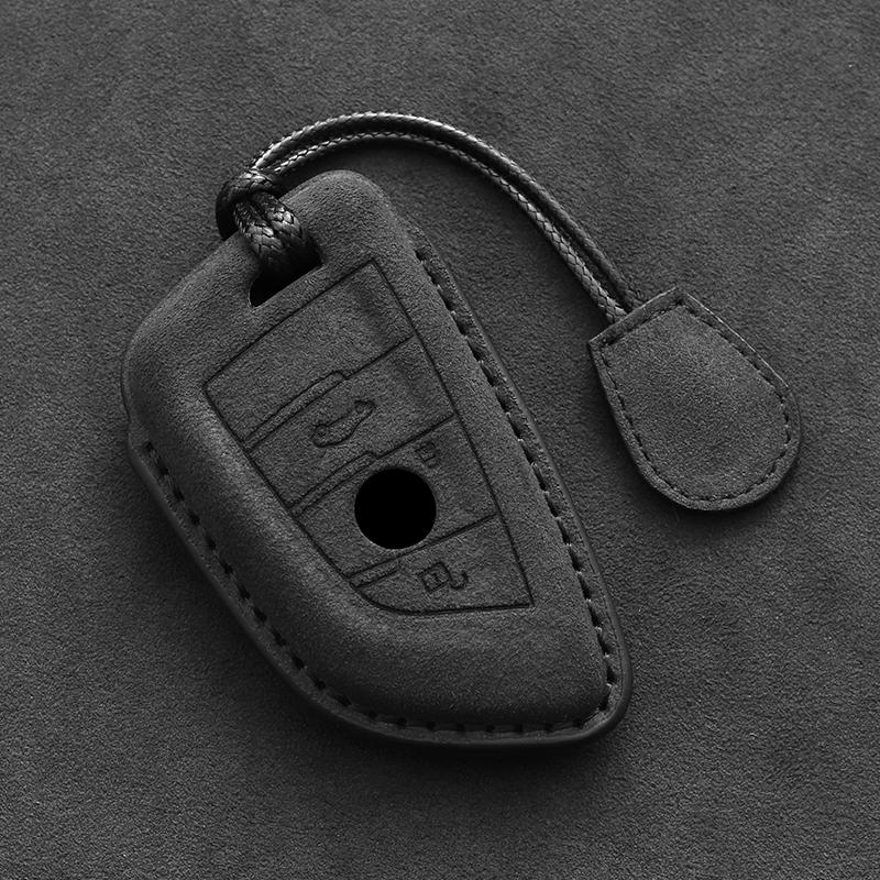 Кожаный чехол для ключей от машины для BMW 1, 3, 4, 5, 7 серии 320i 530i 550i F20 F15 F16 F48 G20 G30 G01 G02 G05 G11, брелок, замшевые аксессуары