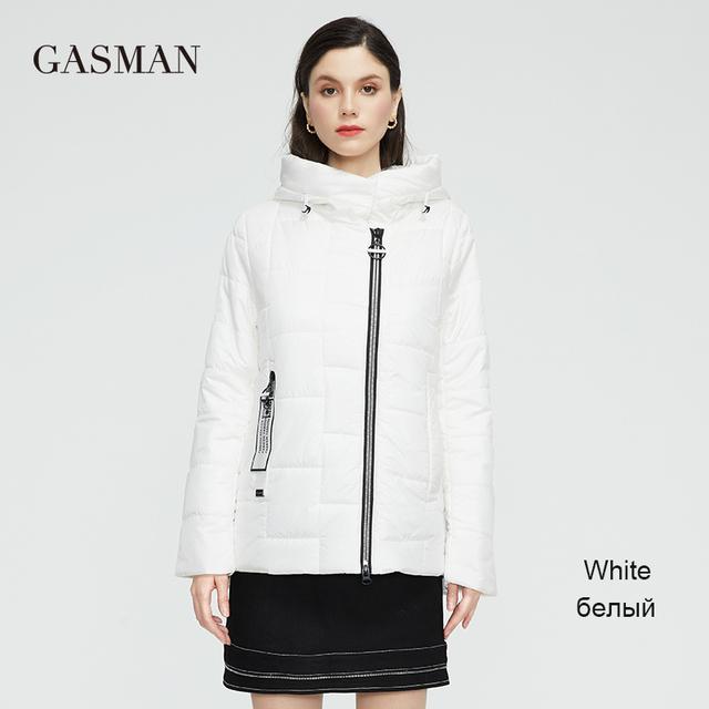 Gasman 2022 New Women's Spring Jacket Short Fashion Stand-up Collar Hooded Fashion Casual Coat Women Parka Warm Outwear 81855