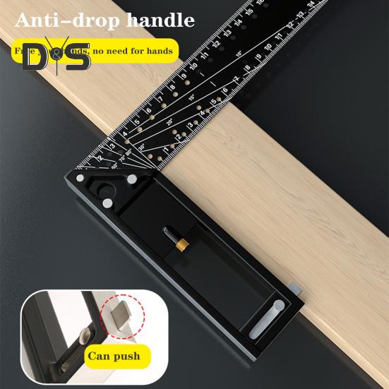 Угловая линейка для деревообработки Высокоточная конструкция с защитой от падения Широкое применение Многофункциональная угловая прецизионная угольниковая линейка для деревообработки