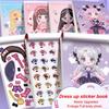 No Cutting Dress Up Sticker Book Cartoon Makeup Show Puzzle Girl Sticker Book