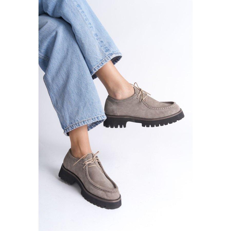 Женские повседневные туфли из натуральной замши на шнуровке, туфли-оксфорды
